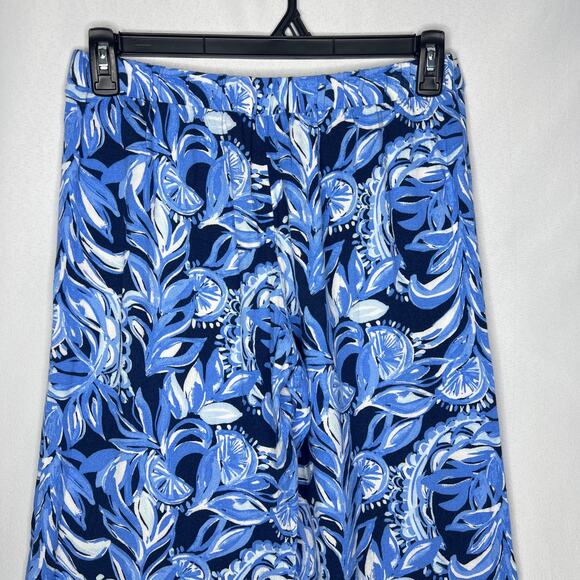 Lilly Pulitzer Pants Size 8 AVERY Crop Pant High Tide Navy You’re The Zest - Picture 2 of 9